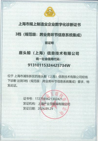 <a href='/index/new/71.html'>座頭鯨公司獲企業(yè)數(shù)字化診斷證書
